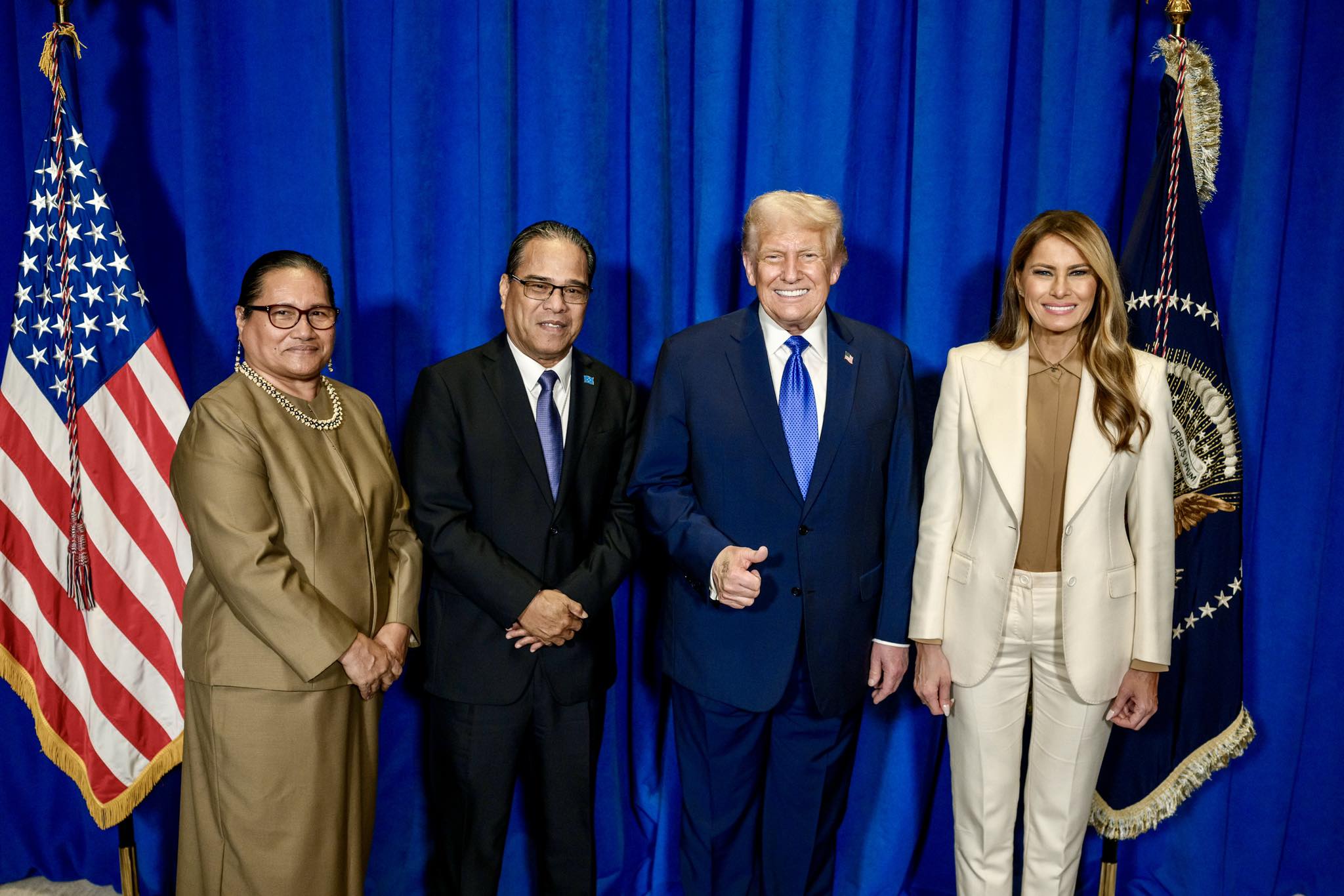 President Simina and First Lady Simina met with President Trump and First Lady Trump