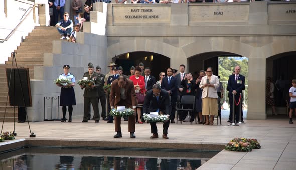 President Simina Honors Fallen at Australian War Memorial