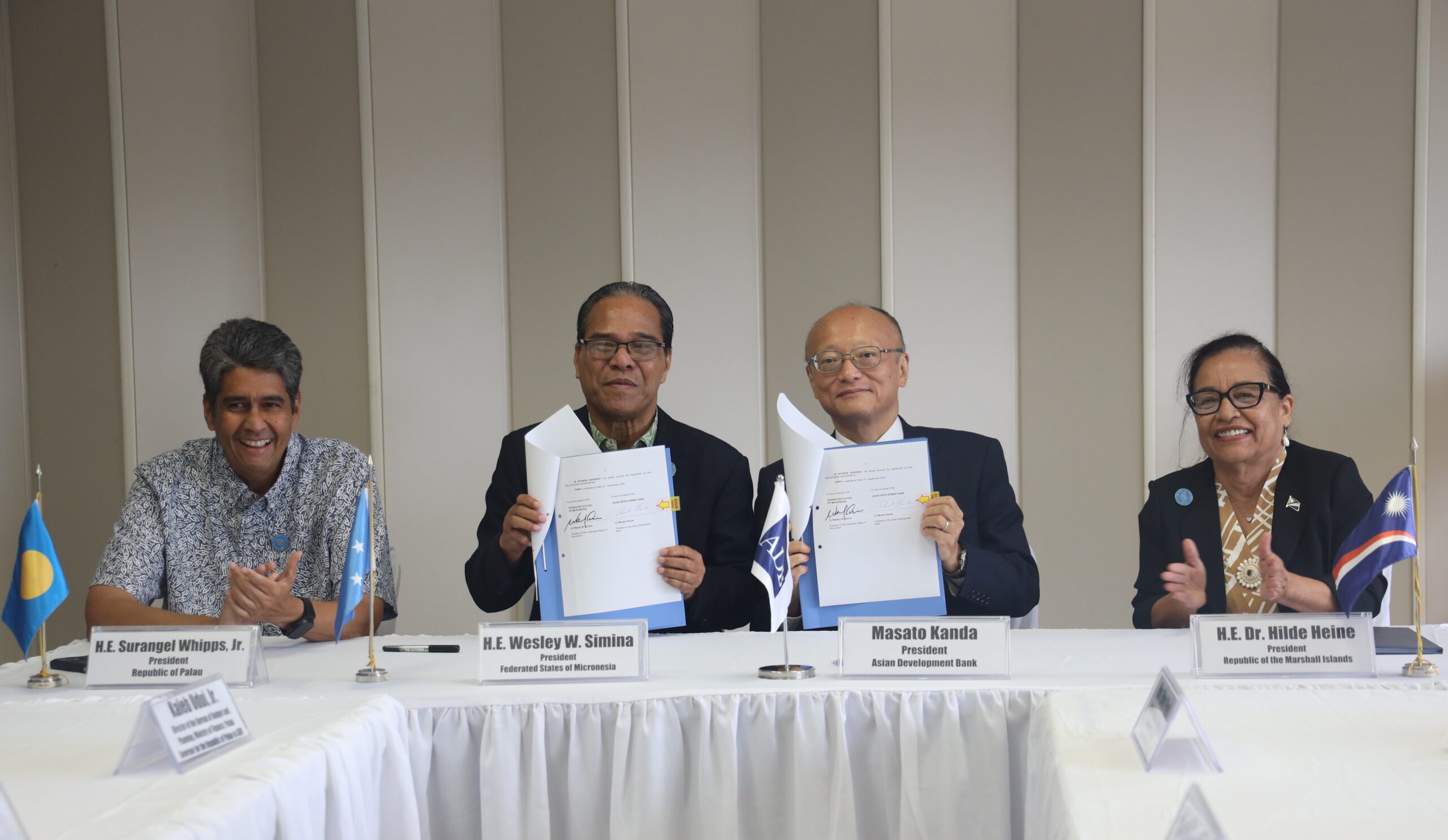President Simina and ADB President Kanda Sign Landmark Agreement to Establish North Pacific Subregional Office in the FSM